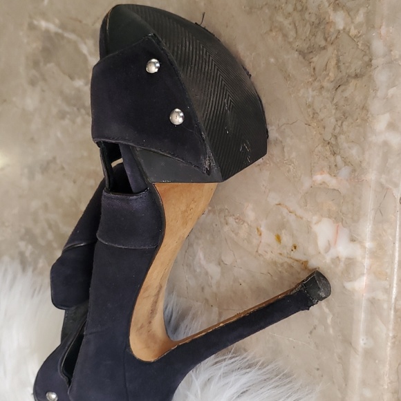 Camilla skovgaard blue platform heel Stiletto  open toe shoe size 36.5 - Picture 16 of 16